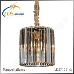 Suspension décorative en cristal – 3× douille E14 (petit culot)
