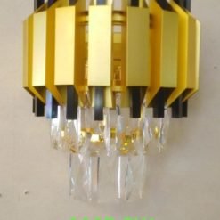 Applique murale en cristal – 2× douille E14 (petit culot) – finition or