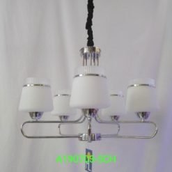 Suspension décorative 5 lampes – 5× douille E27 – finition chromé