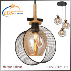 Suspension décorative 3 lampes – 3× douille E27