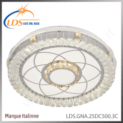 Plafonnier LED en cristal – finition chromé