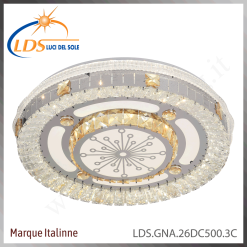Plafonnier LED en cristal – finition chromé
