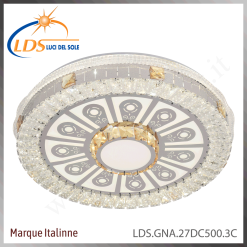 Plafonnier LED en cristal – finition chromé