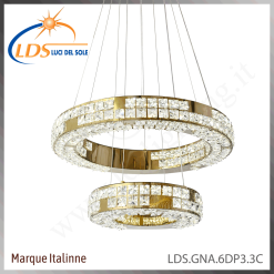 Suspension décorative en cristal – finition or