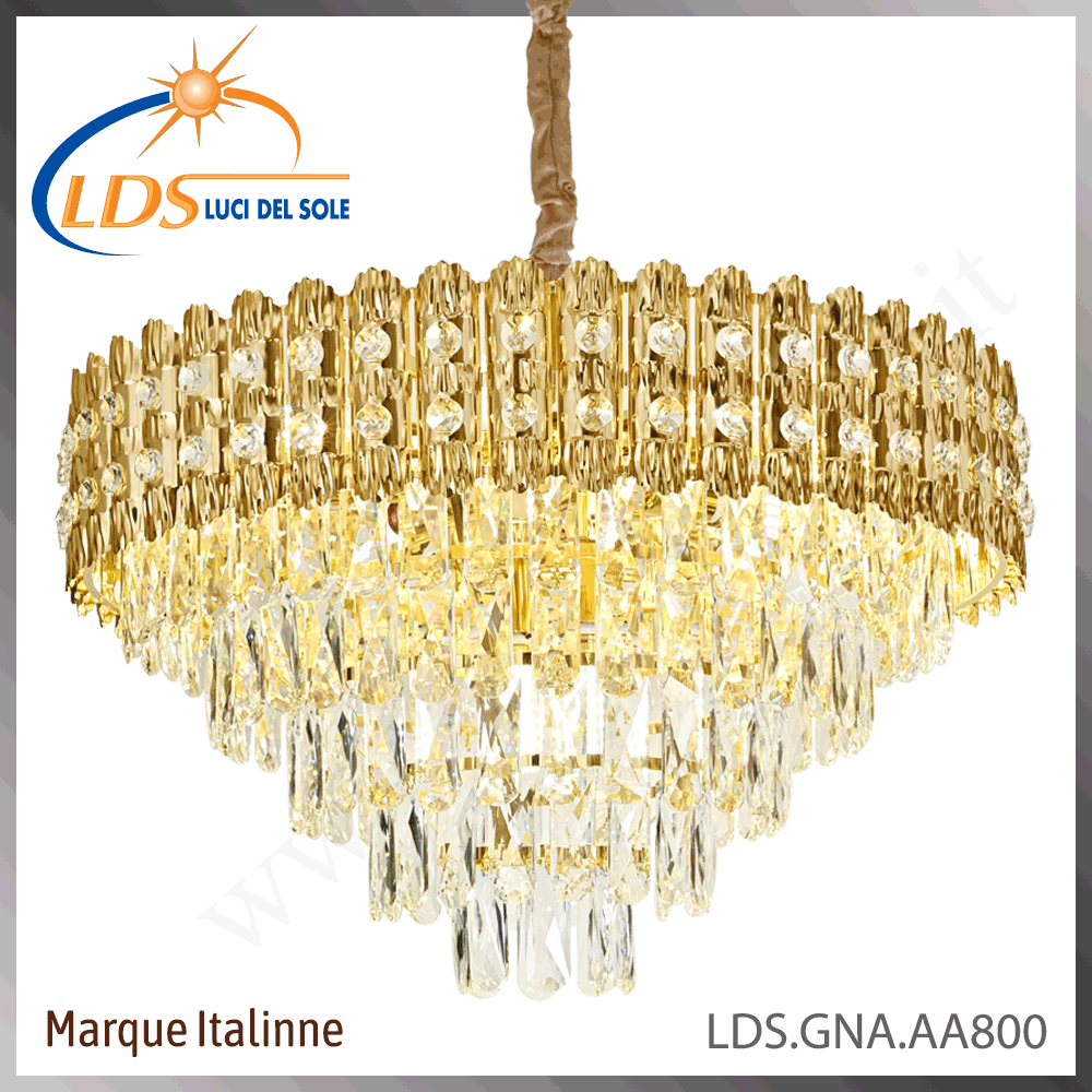 Suspension décorative en cristal – Douille E14 (petit culot) – finition or