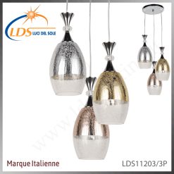 Suspension décorative 1 lampe – 1× douille E27 – en verre
