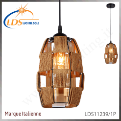 Suspension décorative 1 lampe – 1× douille E27 – finition noir – Luci Del Sole