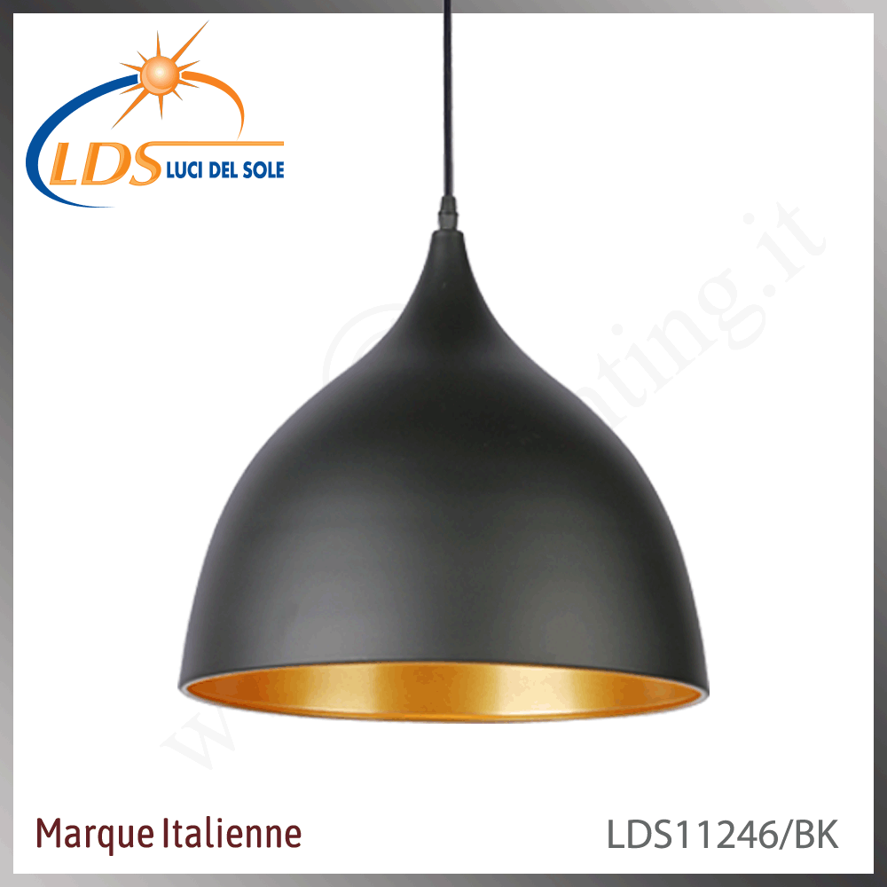 Suspension décorative 1 lampe – 1× douille E27 – finition noir