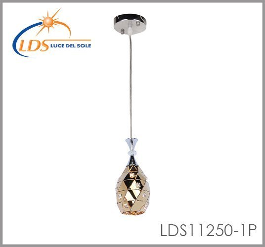 Suspension décorative 1 lampe – 1× douille E27 – finition chromé