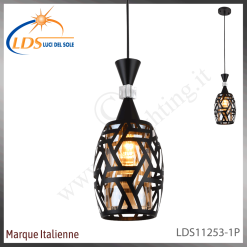 Applique murale (ampoule) – 1× douille E27 – finition noir