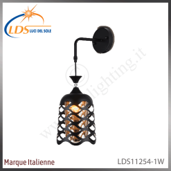 Applique murale (ampoule) – 1× douille E27 – finition noir