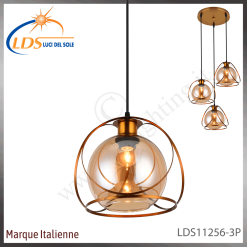 Suspension décorative 3 lampes – 3× douille E27 – finition or