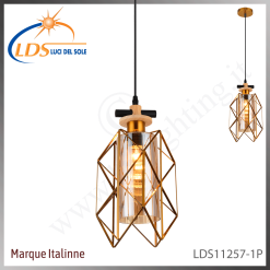 Suspension décorative 1 lampe – 3× douille E27 – finition or