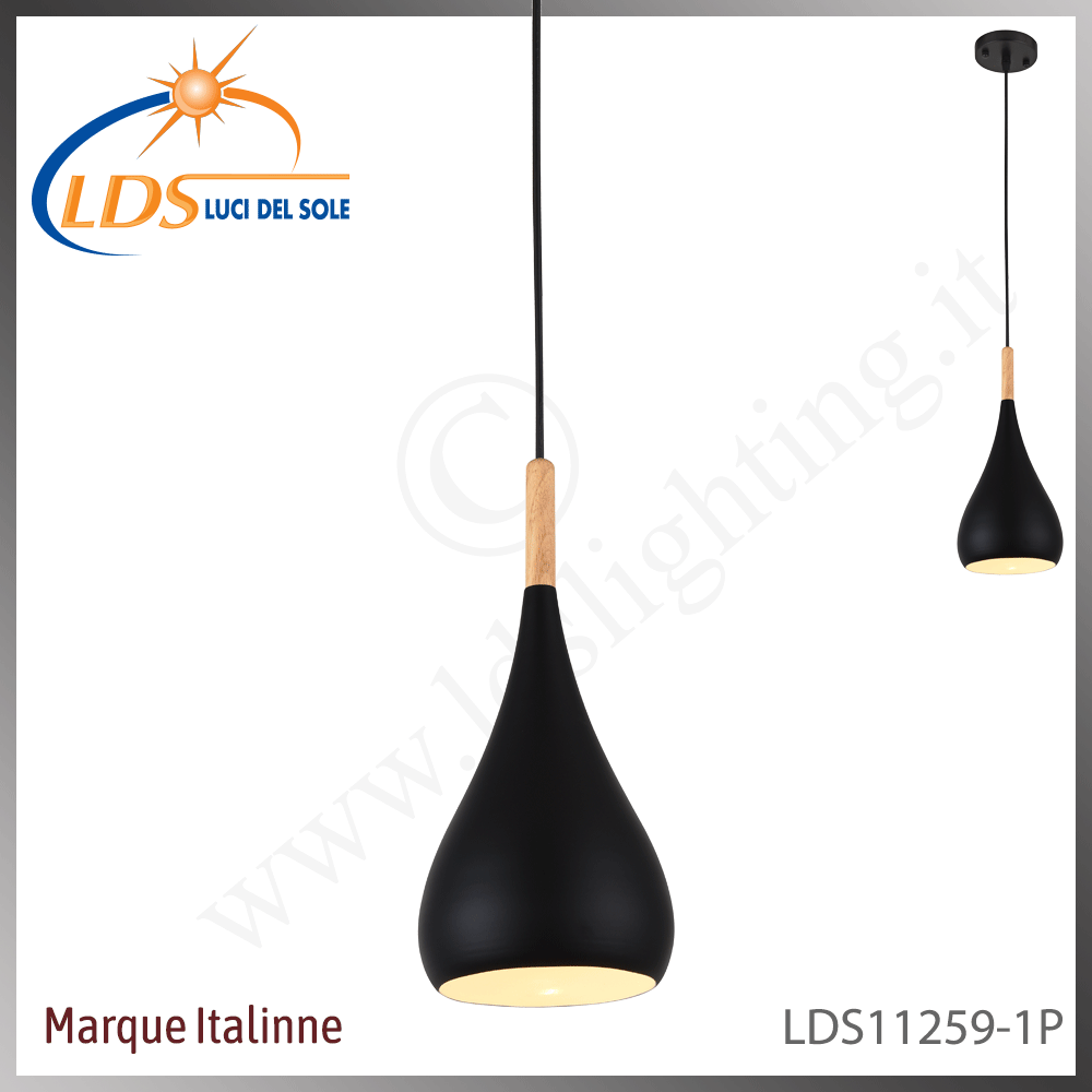Suspension décorative 1 lampe – 3× douille E27 – finition noir