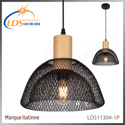 Suspension décorative 1 lampe – 1× douille E27 – finition noir