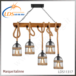 Suspension décorative 1 lampe – 5× douille E27