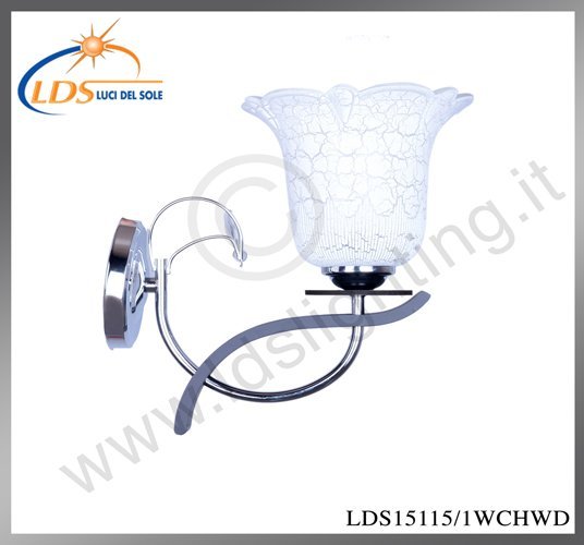 Applique murale (ampoule) – 1× douille E27 – en verre – finition or