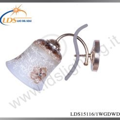 Applique murale (ampoule) – 1× douille E27 – en verre – finition or