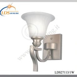 Applique murale (ampoule) – 1× douille E27 – finition nickel satiné