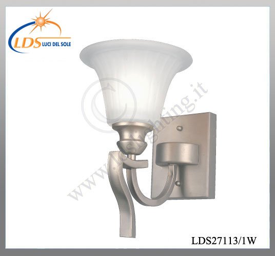 Applique murale (ampoule) – 1× douille E27 – finition nickel satiné