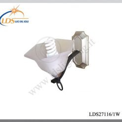 Applique murale (ampoule) – 1× douille E27 – en verre – finition nickel satiné