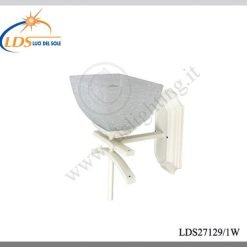 Applique murale (ampoule) – 1× douille E27 – en verre – finition blanc