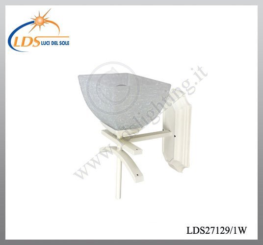 Applique murale (ampoule) – 1× douille E27 – en verre – finition blanc