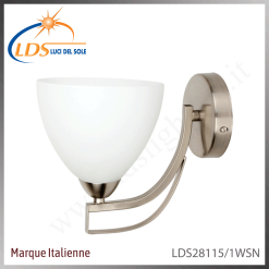 Applique murale (ampoule) – 1× douille E14 (petit culot) – finition nickel satiné