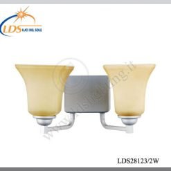 Applique murale (ampoule) – 2× douille E27 – en verre – finition nickel satiné