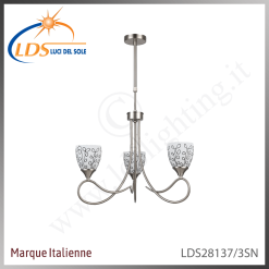 Suspension décorative 3 lampes – 3× douille E27 – en verre – finition noir