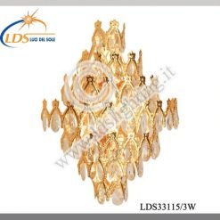 Applique murale en cristal – 4× douille E14 (petit culot) – finition or