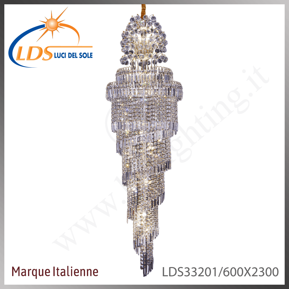 Suspension décorative en cristal – 28× douille E14 (petit culot) – Cristal K9