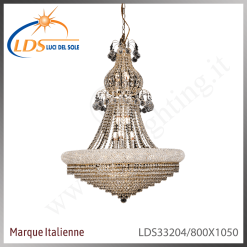 Suspension décorative en cristal – 24× douille E14 (petit culot) – finition or