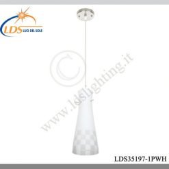 Suspension décorative 1 lampe – 1× douille E27 – en verre – finition blanc