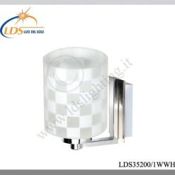 Applique murale (ampoule) – 1× douille E27 – en verre – finition blanc