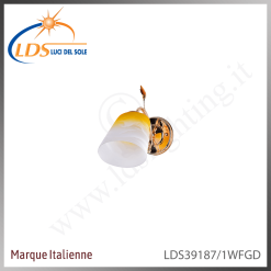 Applique murale (ampoule) – 1× douille E27 – en verre – finition or