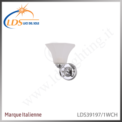 Applique murale (ampoule) – 1× douille E27 – en verre – finition chromé