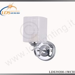 Applique murale (ampoule) – 1× douille E27 – en verre – finition chromé