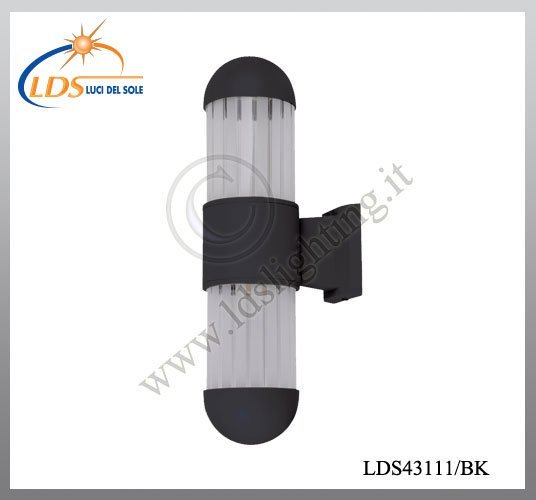 Luminaire extérieur (ampoule) – 2× douille E27 – en verre – finition noir