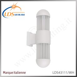 Luminaire extérieur (ampoule) – 2× douille E27 – en verre – finition blanc
