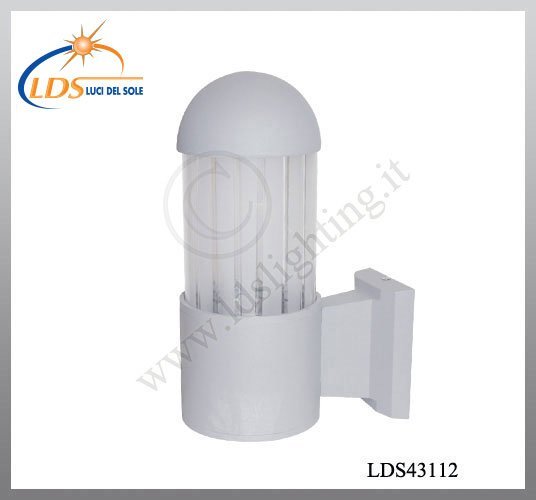 Luminaire extérieur (ampoule) – 1× douille E27 – en verre – finition blanc