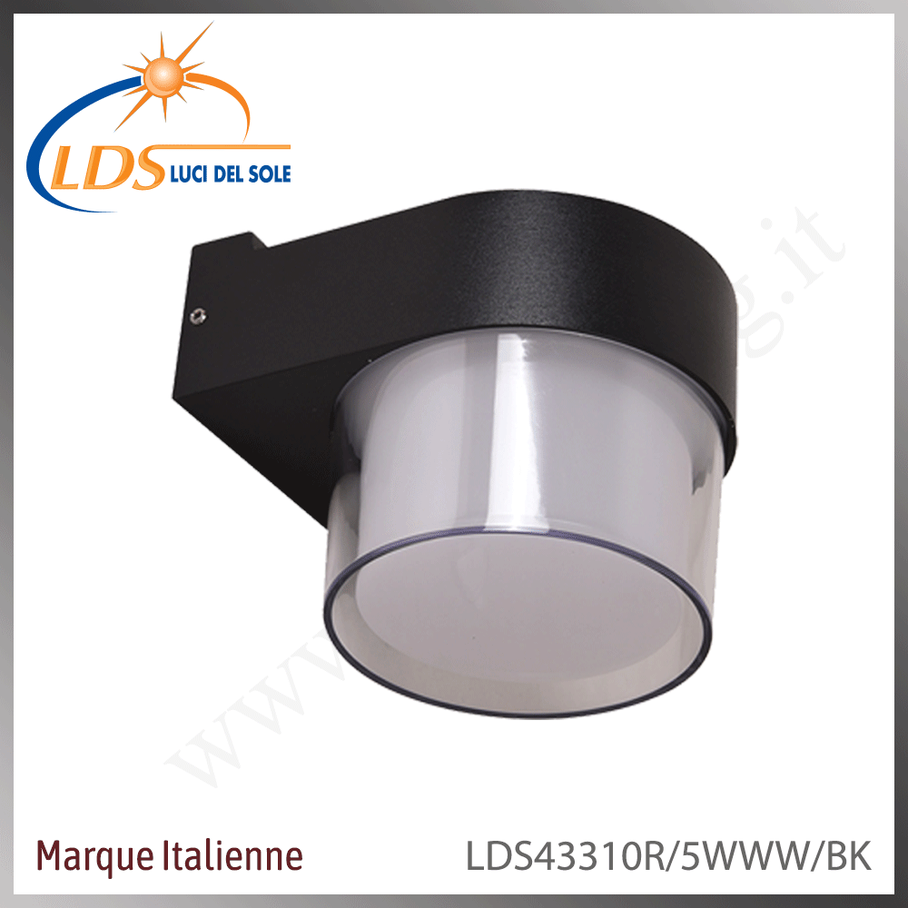 Luminaire LED extérieur – LED 5W – Blanc chaud (3000K) – en verre – finition noir