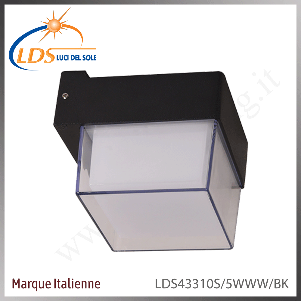 Luminaire LED extérieur – LED 5W – Blanc chaud (3000K) – en verre – finition noir