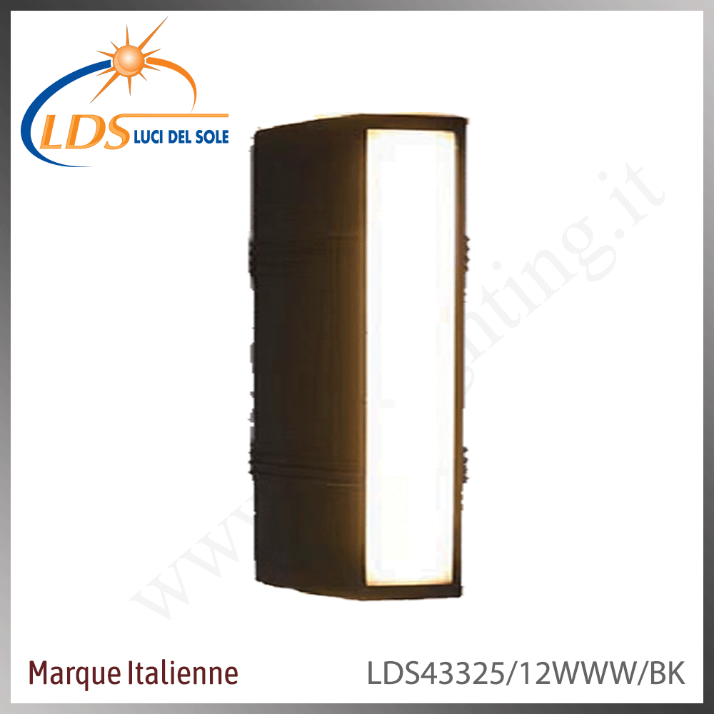 Luminaire LED extérieur – LED 12W – Blanc chaud (3000K) – finition noir