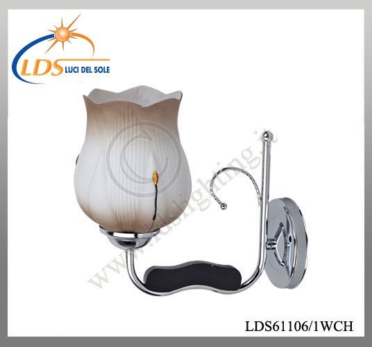 Applique murale (ampoule) – 1× douille E27 – en verre