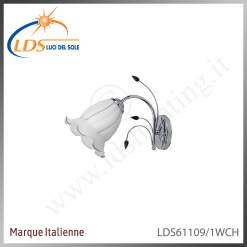 Applique murale (ampoule) – 1× douille E27 – en verre – finition chromé