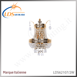 Applique murale en cristal – 3× douille E14 (petit culot) – finition or