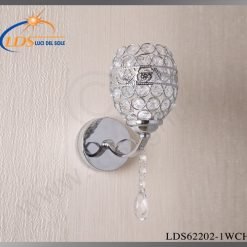 Applique murale en cristal – 1× douille E27 – finition chromé