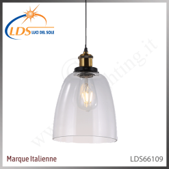 Suspension décorative 1 lampe – 1× douille E27 – en verre – finition noir