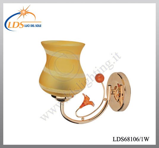 Applique murale (ampoule) – 1× douille E27 – en verre